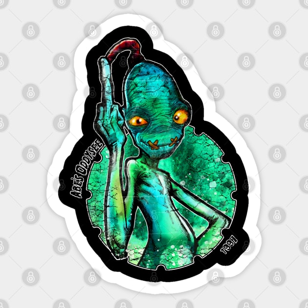 Abe's Oddysee Sticker by Inking Imp